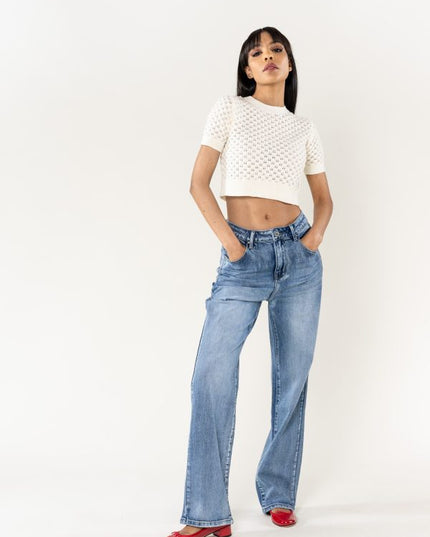 Wholesale Washed Blue Jeans Boyfriend Jeans Without stretch blue
