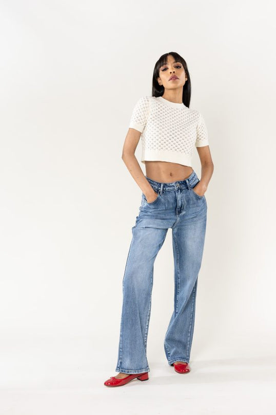 Wholesale Washed Blue Jeans Boyfriend Jeans Without stretch blue