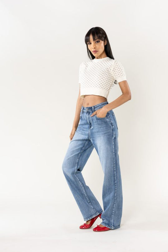 Wholesale Washed Blue Jeans Boyfriend Jeans Without stretch blue