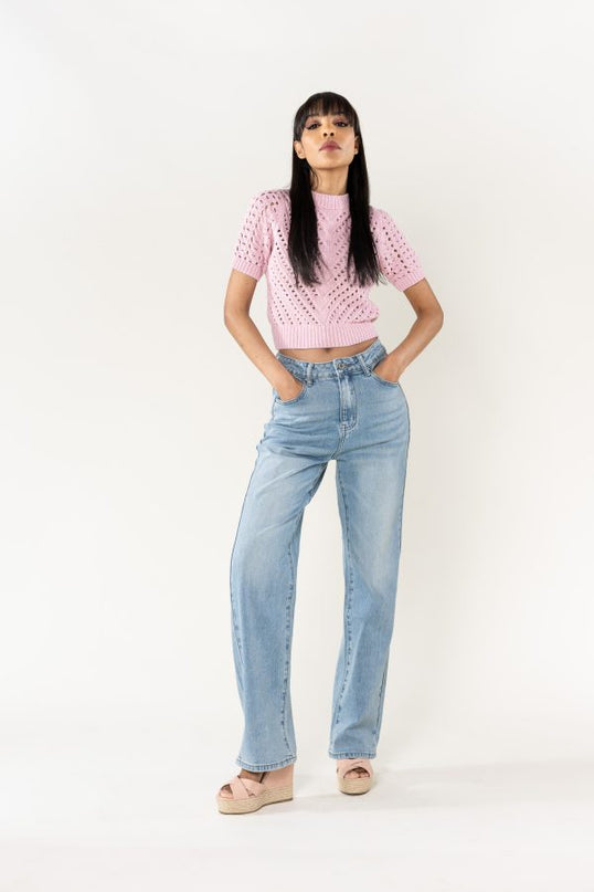 Wholesale Washed Blue Jeans Boyfriend Jeans Without stretch