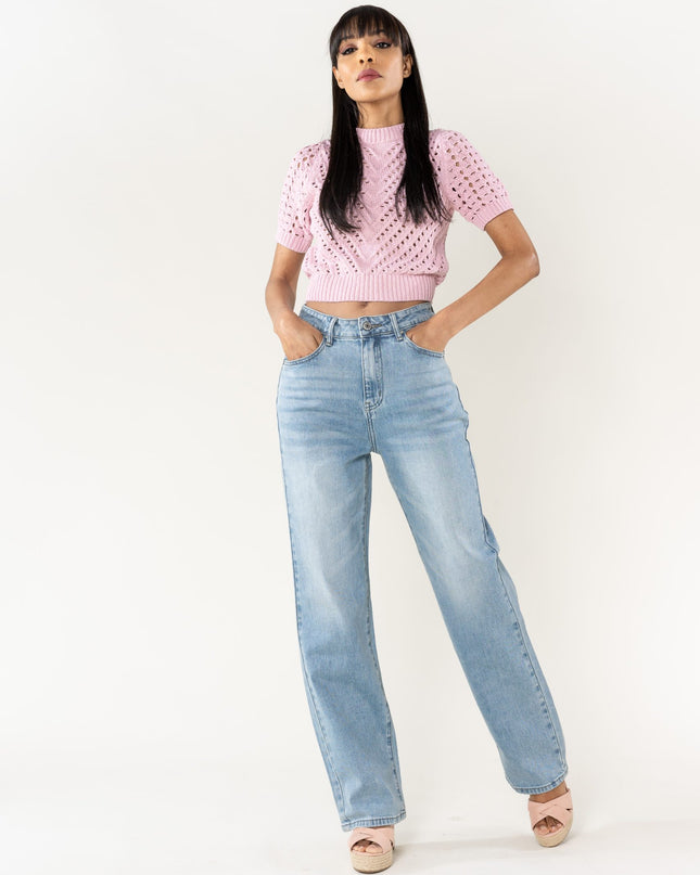 Wholesale Washed Blue Jeans Boyfriend Jeans Without stretch