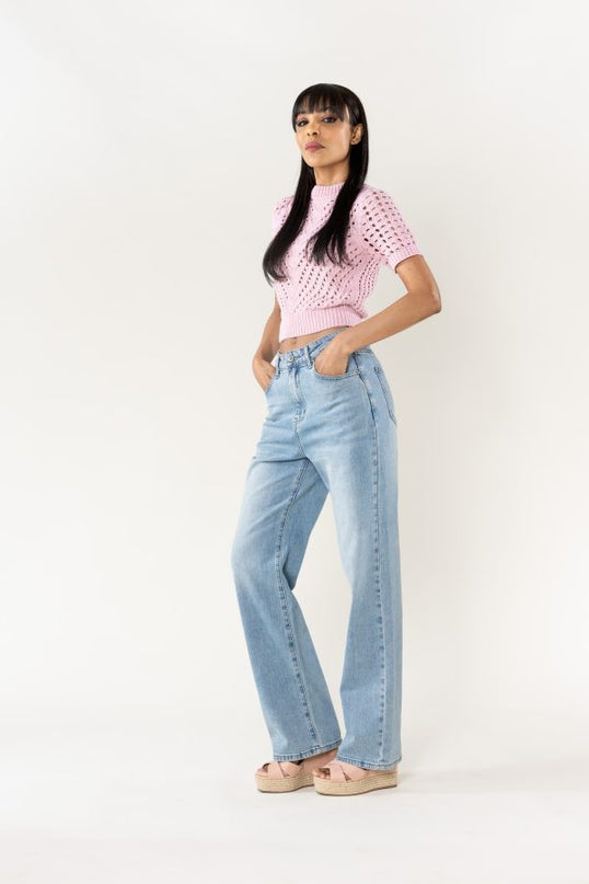 Wholesale Washed Blue Jeans Boyfriend Jeans Without stretch