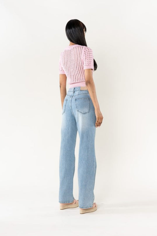 Wholesale Washed Blue Jeans Boyfriend Jeans Without stretch