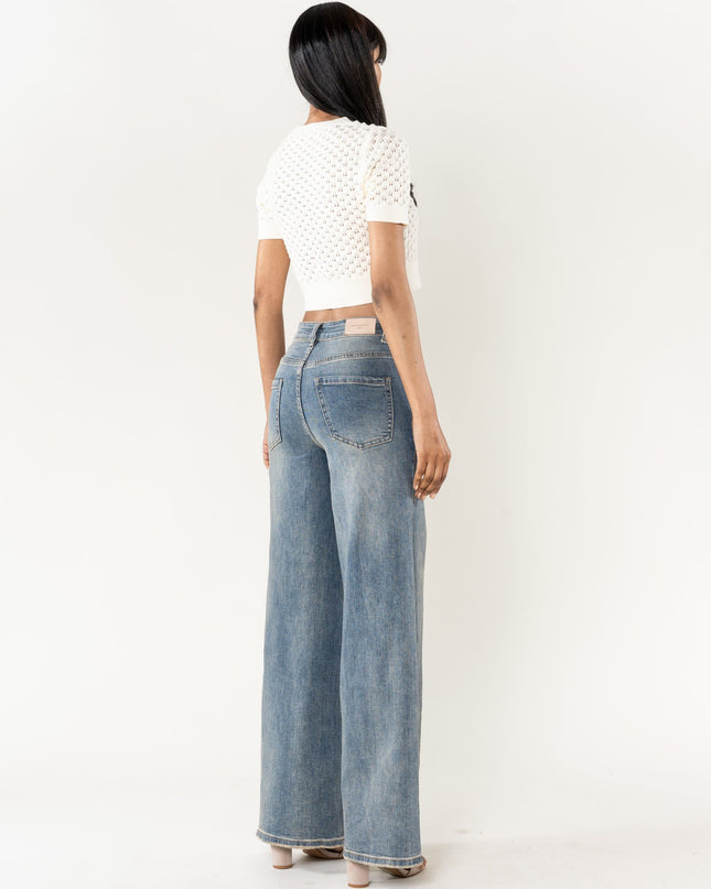 Wholesale High Waist Wide Leg Flare Jeans
