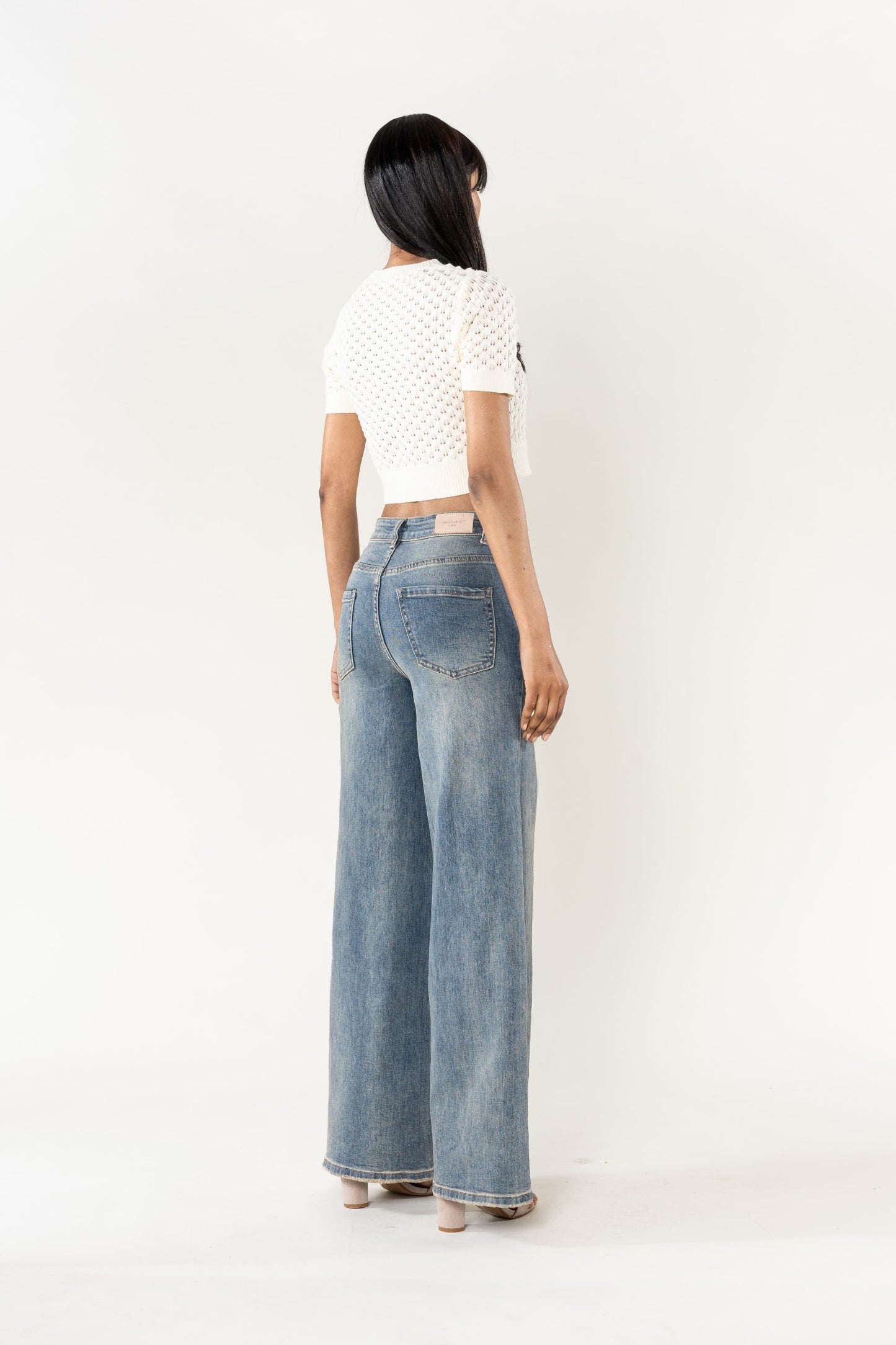 Wholesale High Waist Wide Leg Flare Jeans