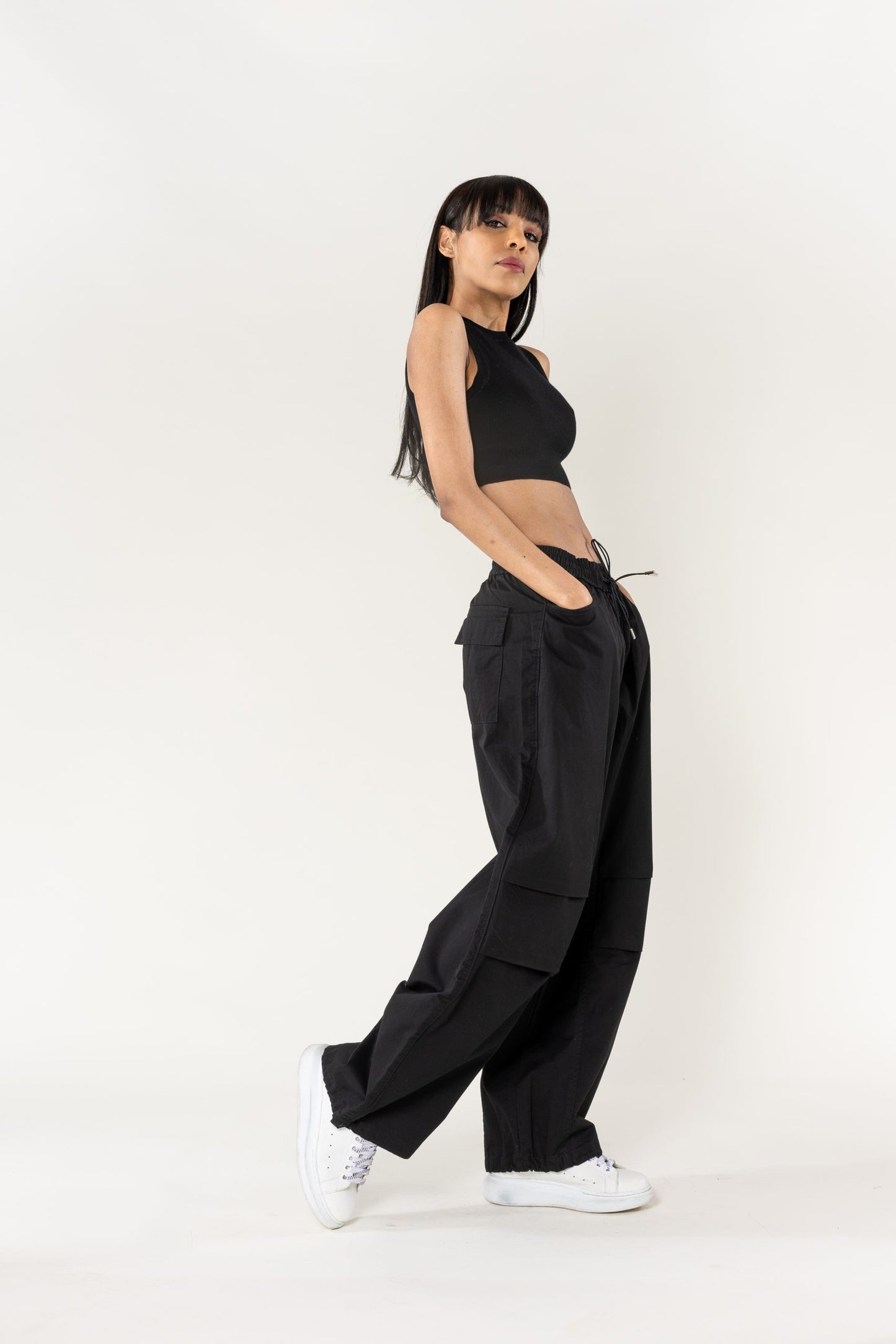 Wholesale Wide Leg Pants Straight Black