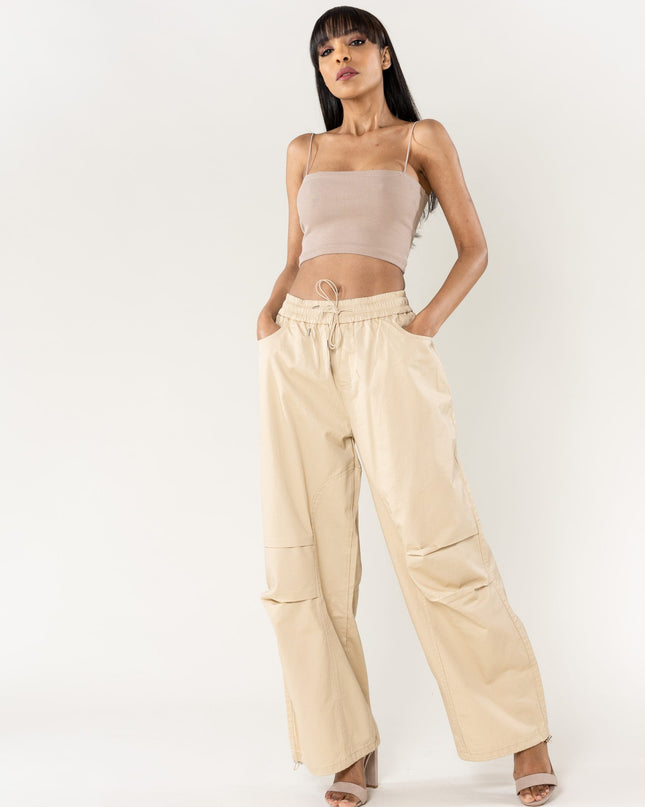 Wholesale Wide Leg Pants Straight Beige