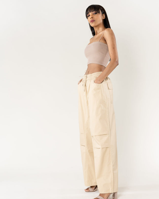 Wholesale Wide Leg Pants Straight Beige