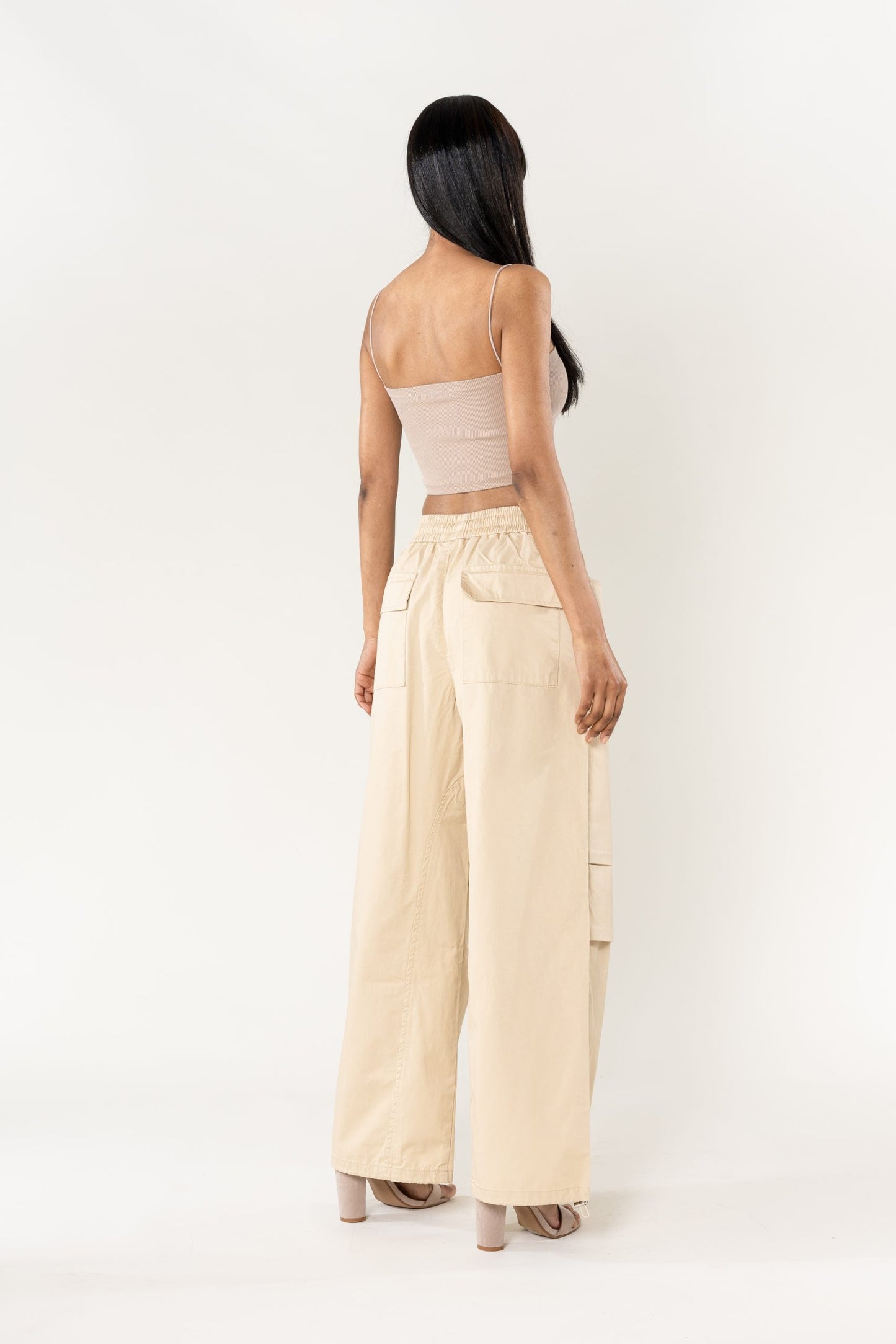 Wholesale Wide Leg Pants Straight Beige