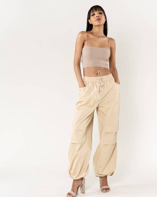 Wholesale Wide Leg Pants Straight Beige