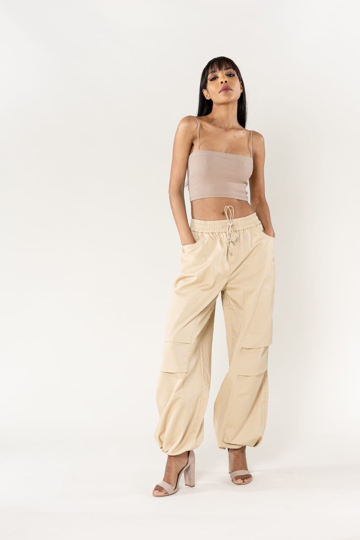 Wholesale Wide Leg Pants Straight Beige