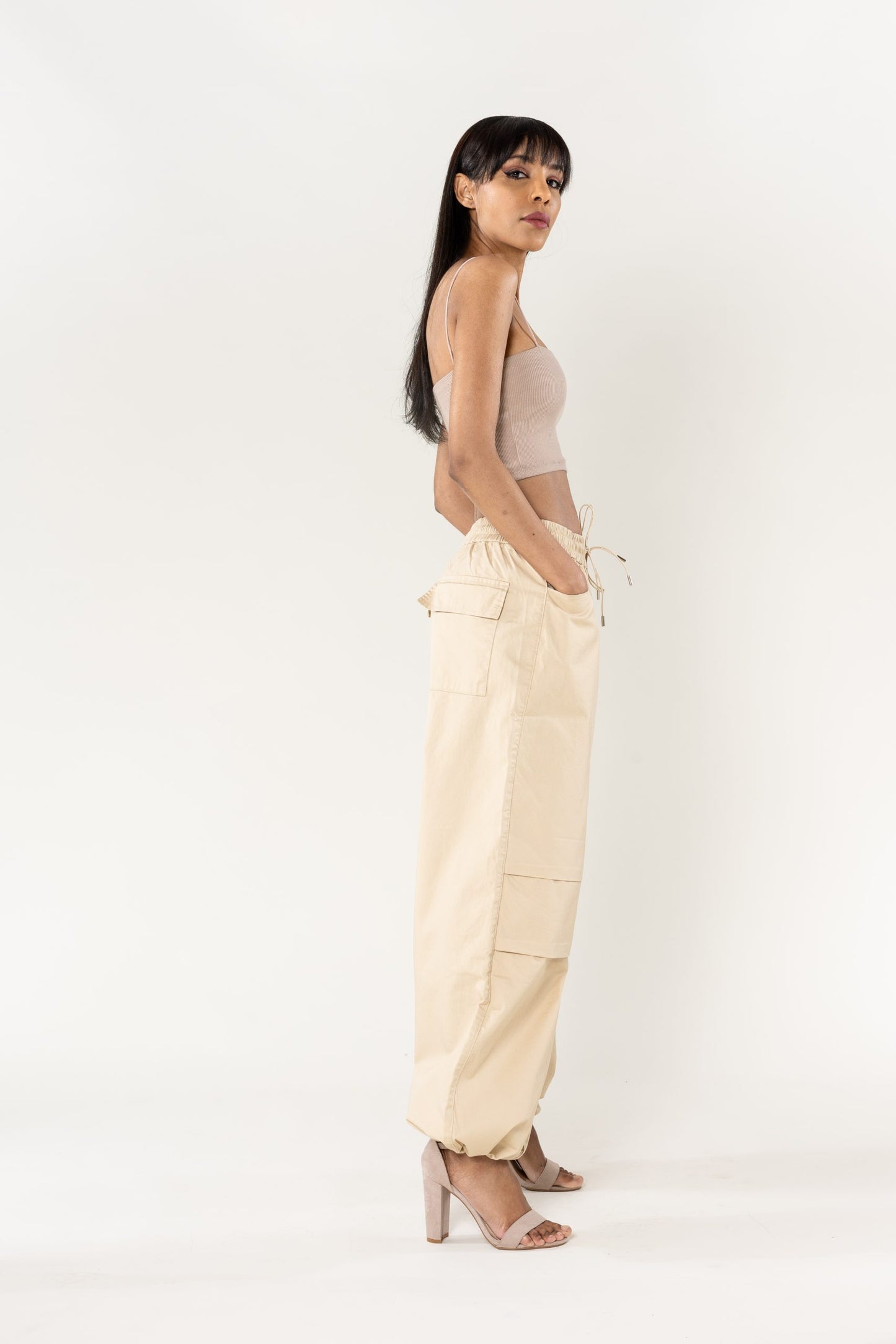 Wholesale Wide Leg Pants Straight Beige