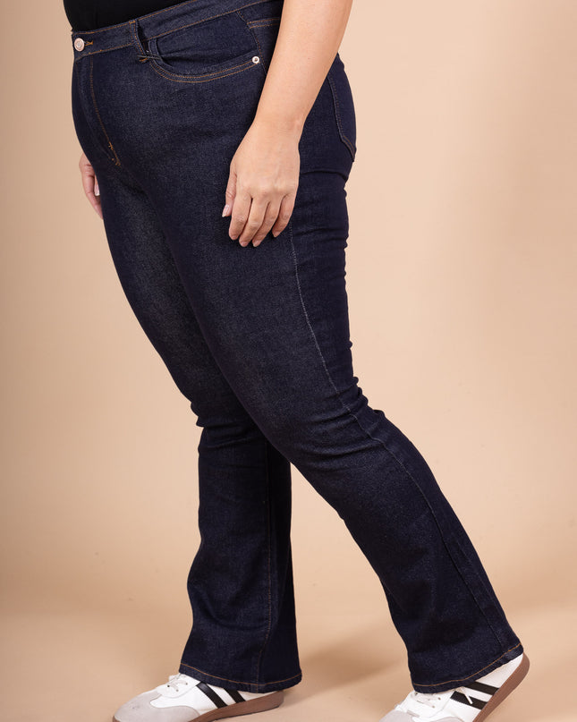 Women's High-Waist Cotton-Blend Flared Trousers with Stretch Wide Leg