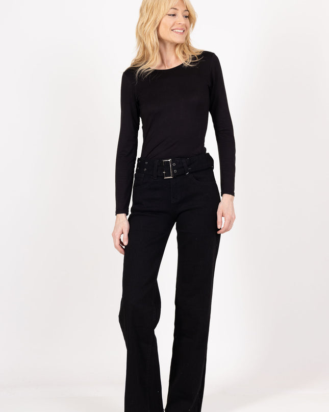 Girl Vivi High-Waist Flared Jeans with Removable Belt