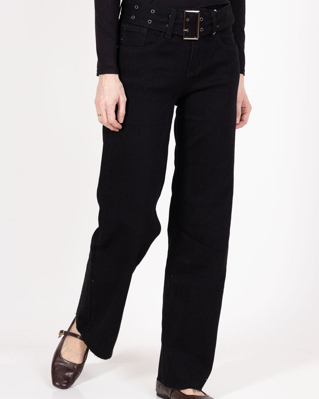 Girl Vivi High-Waist Flared Jeans with Removable Belt