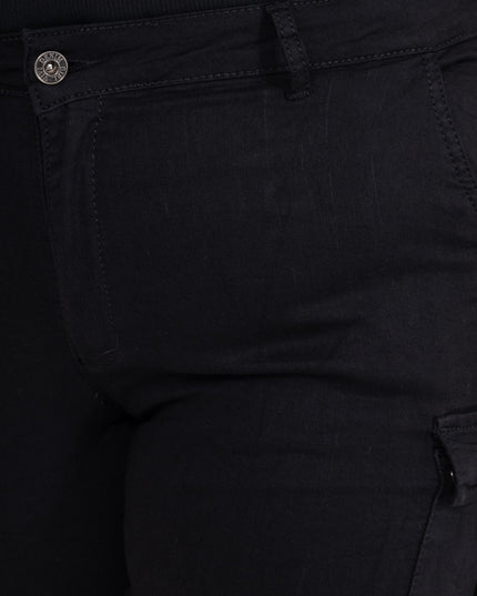 Women's Straight Cargo Jeans with Multiple Pockets and Stretch