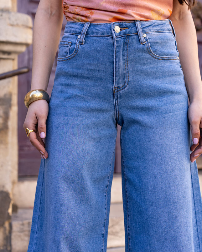 Denimlife Extra Palazzo Stretch Wide Leg High-Waist Comfort Jeans
