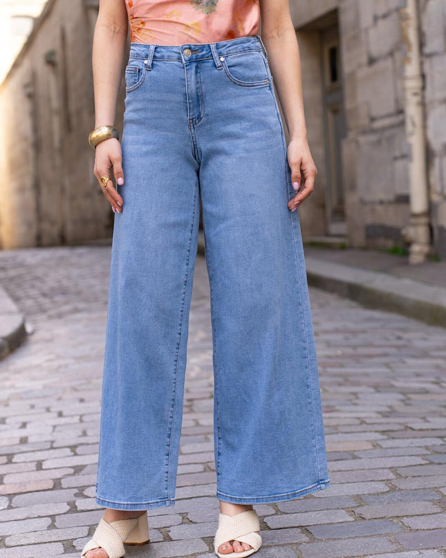 Extra Wide Leg Stretch Jeans High Waist Comfortable Denim