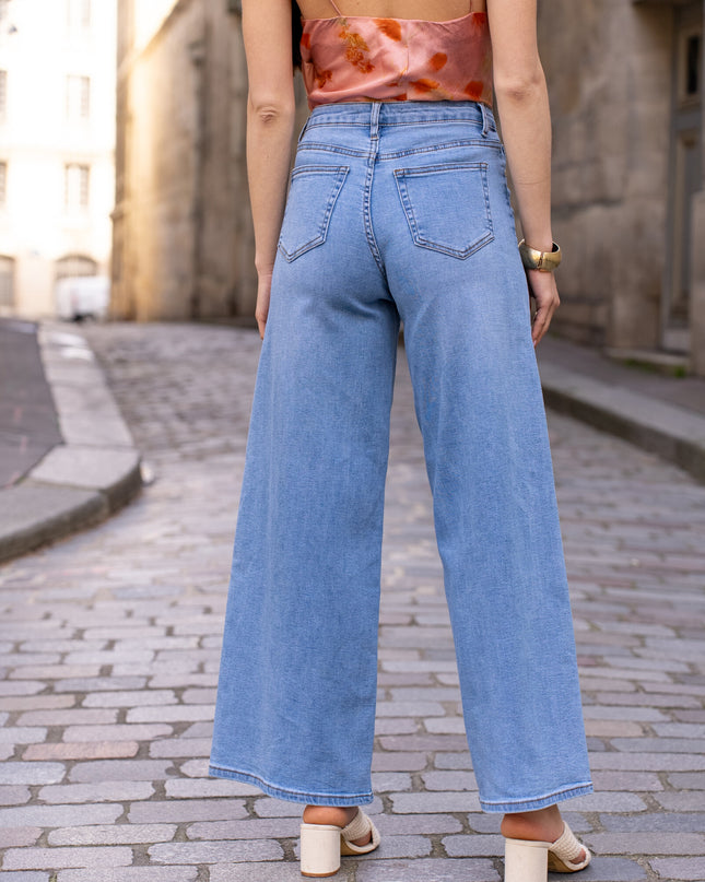 Extra Wide Leg Stretch Jeans High Waist Comfortable Denim