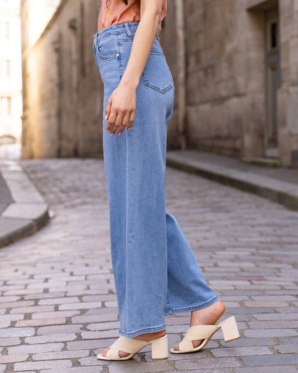 Extra Wide Leg Stretch Jeans High Waist Comfortable Denim