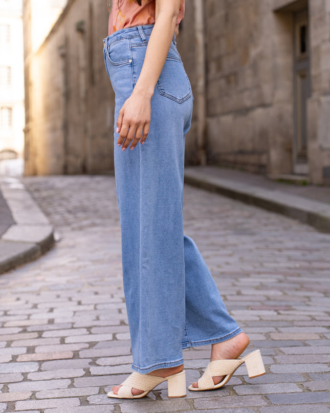 Extra Wide Leg Stretch Jeans High Waist Comfortable Denim