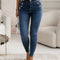 Skinny jeans with gold buttons