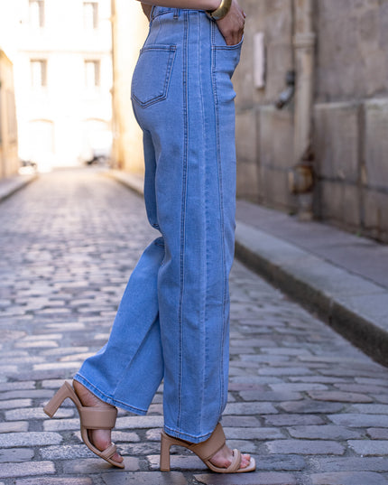 High Waist Wide Balloon Stretch Jeans with Comfortable Shape Retention