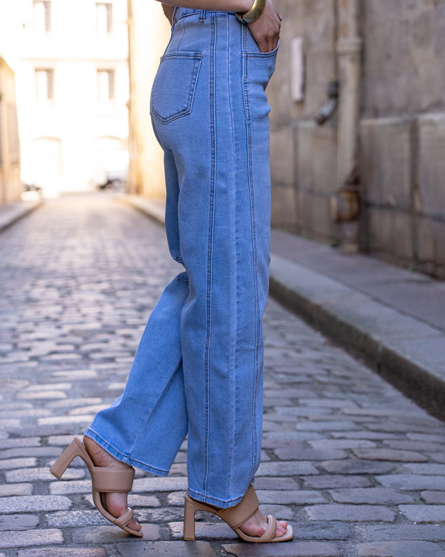 High Waist Wide Balloon Stretch Jeans with Comfortable Shape Retention