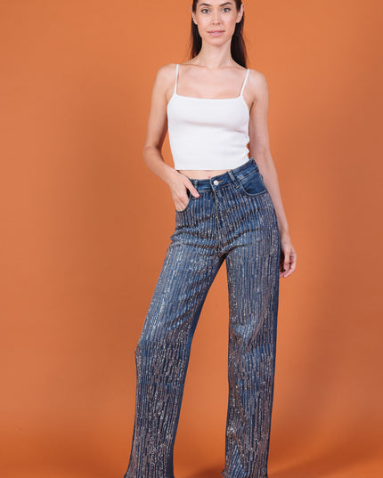 Women's Stretch High-Rise Slim Ankle Jeans with Elastic Comfort