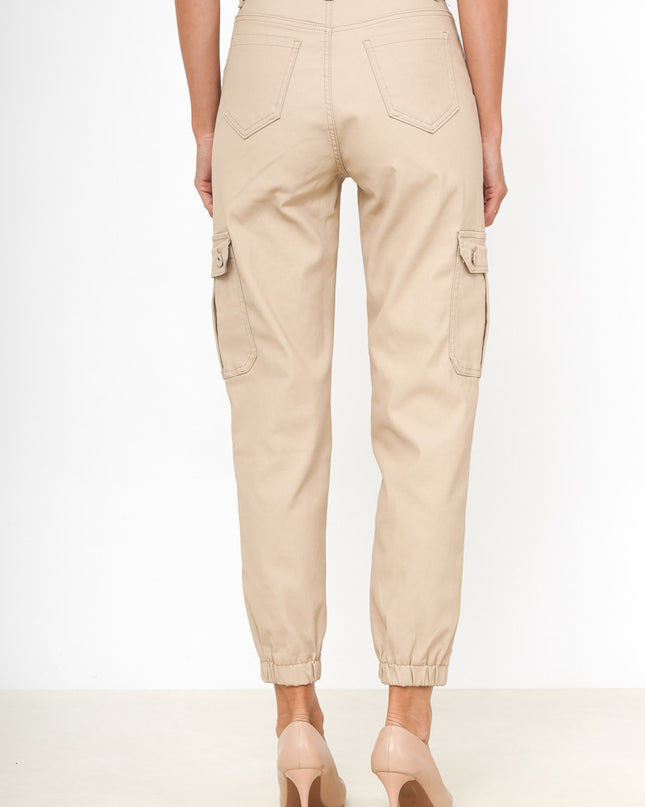 Daysie Faux Leather Cargo Trousers with Utility Pockets & Belt