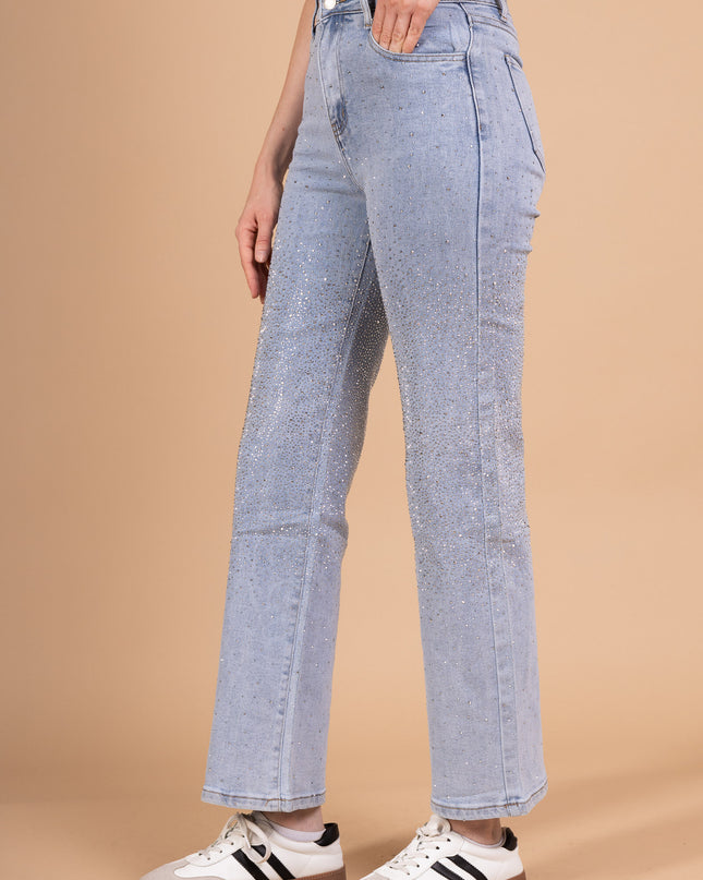 Women's Wide Leg Cotton Blend Trousers with Stretch Comfort