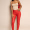 DAYSIE Women's High-Waist Waxed Skinny Trousers with Stretch Fit