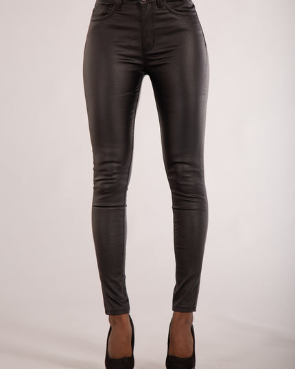 Wholesale Black Leather Look Jeans