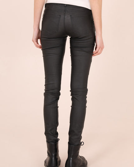 Wholesale Black 5 Zip Slim Leather Look Trousers
