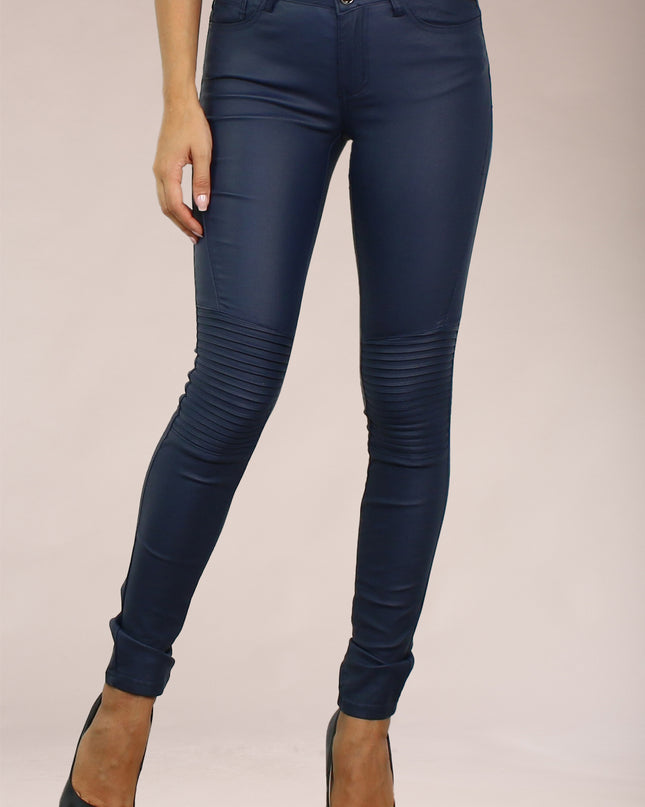 Wholesale Blue Leather Look Jeans