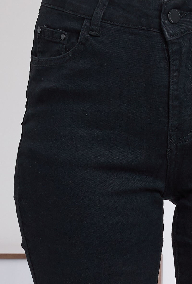 Wholesale Black Straight Cut Jeans With Push Up Effect