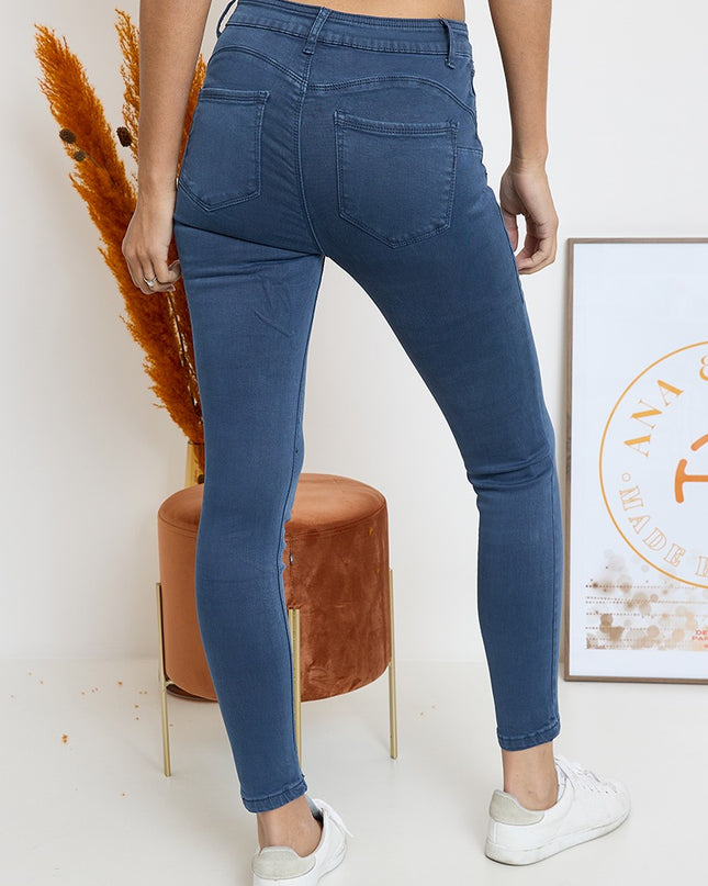 Wholesale Dark Blue Push Up Slim Colour Jeans