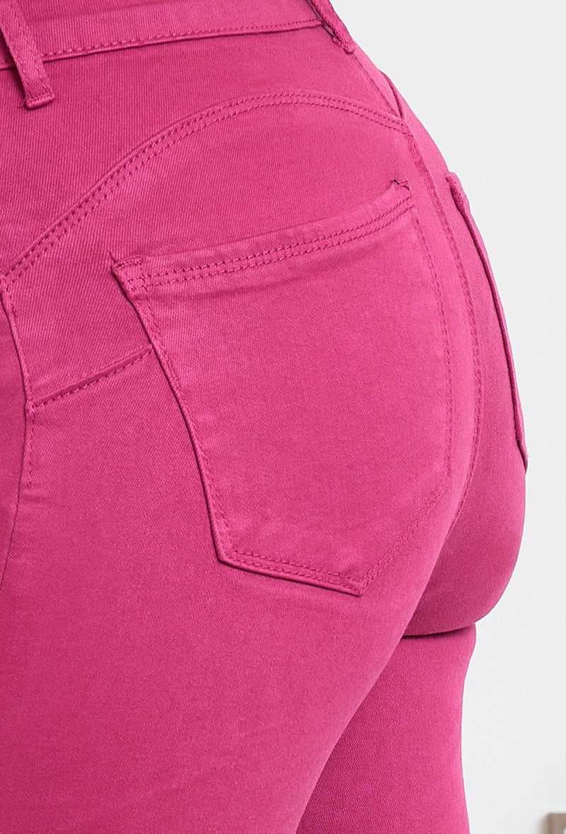 Wholesale Fuchsia Push Up Slim Colour Jeans – G Look Fashion Ltd