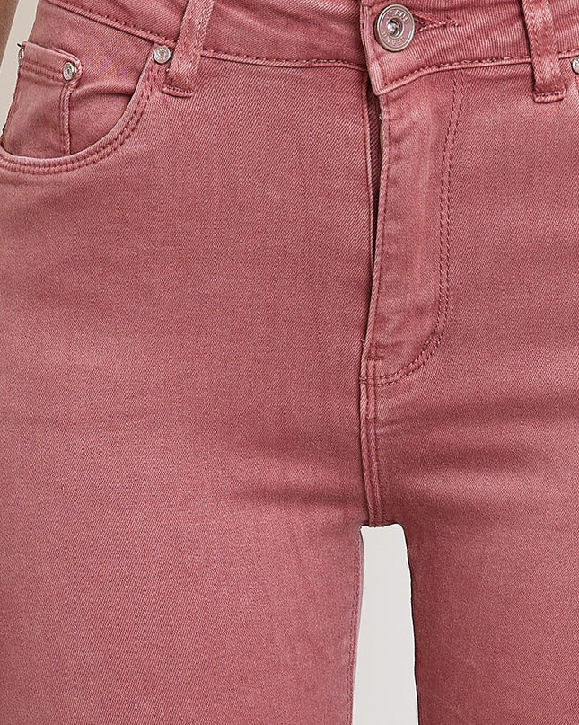 Wholesale Pink Push Up Slim Colour Jeans