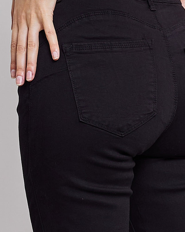 Wholesale Black Push-Up Slim Color Trousers