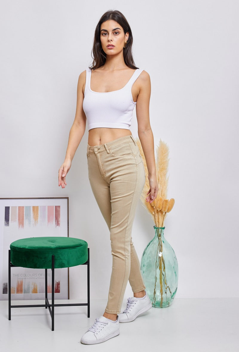 Settlers Mug Overholdelse af Wholesale Cream Push-Up Slim Color Trousers – G - Look Fashion Ltd. trading  as Jeans Gems Wholesale