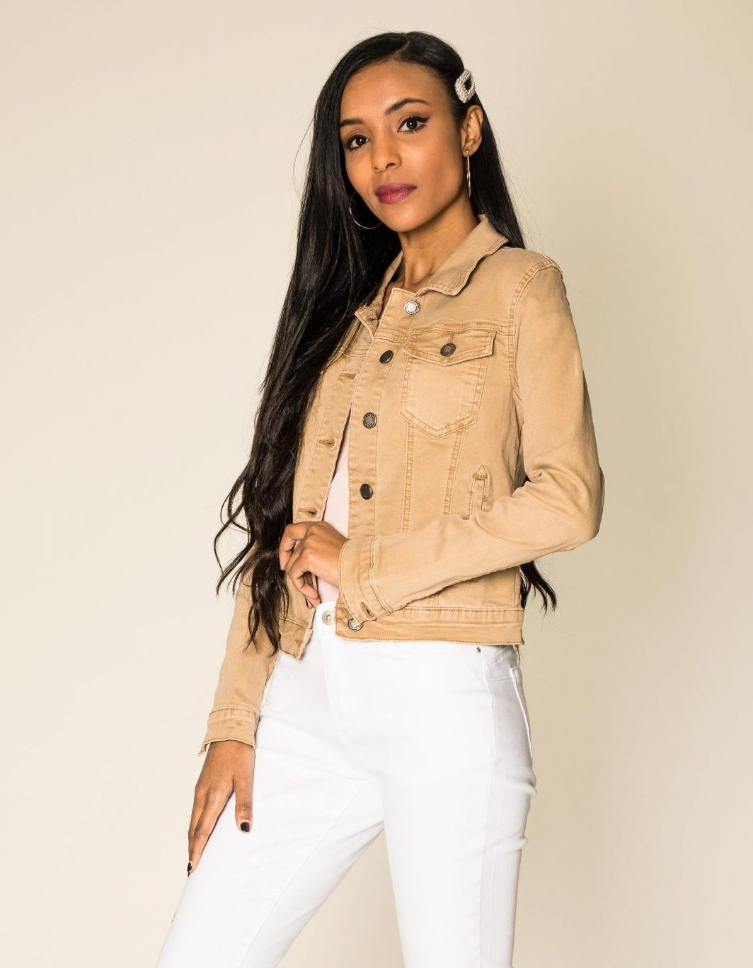 Womens Denim Jacket Jeans Stretch Twill Jackets Khaki Pink White Size 10 12  14 8 | eBay