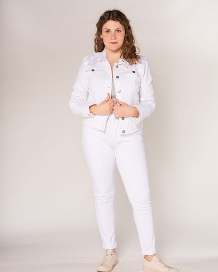 Wholesale White Plus Size Jeans Jacket