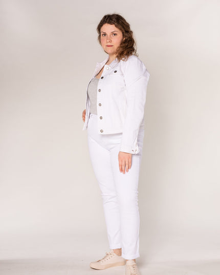 Wholesale White Plus Size Jeans Jacket