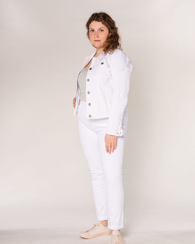 Wholesale White Plus Size Jeans Jacket