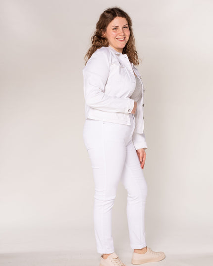 Wholesale White Plus Size Jeans Jacket