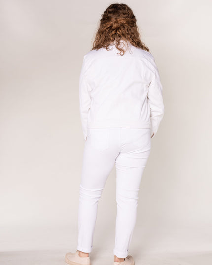 Wholesale White Plus Size Jeans Jacket
