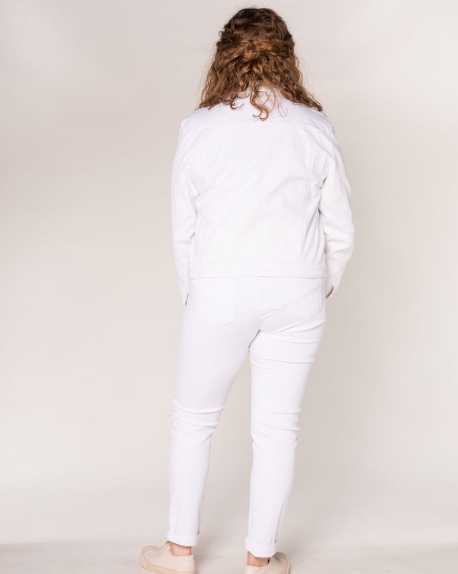 Wholesale White Plus Size Jeans Jacket