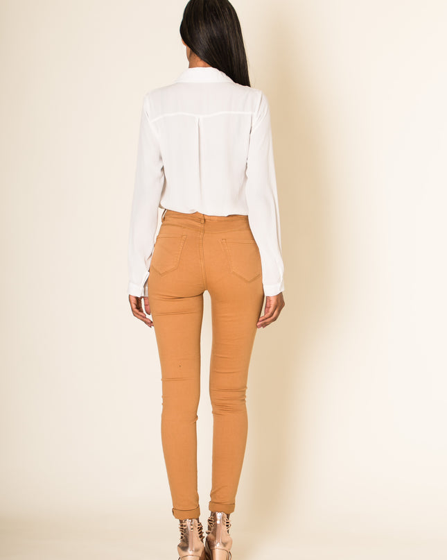 Wholesale Mustard Classic High Waist Jeans