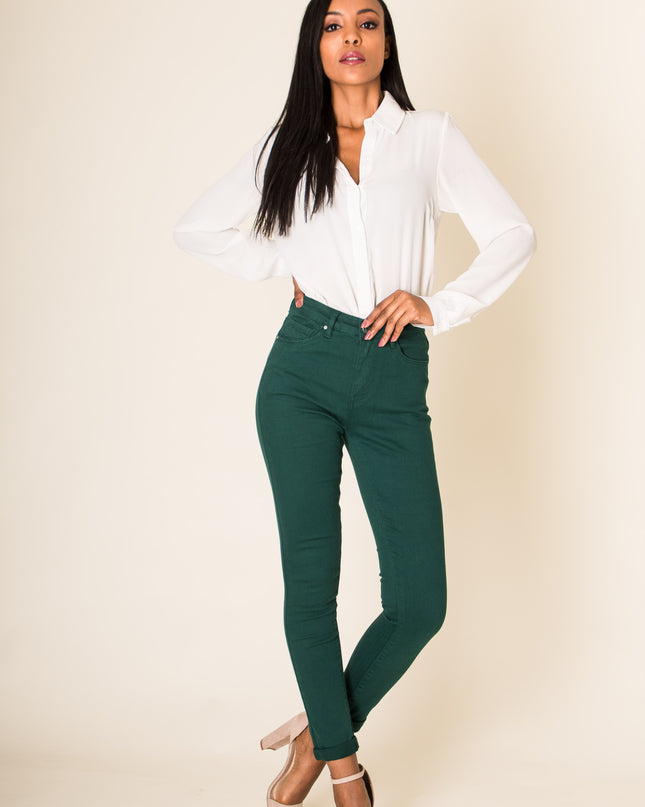 Wholesale Green Classic High Waist Jeans